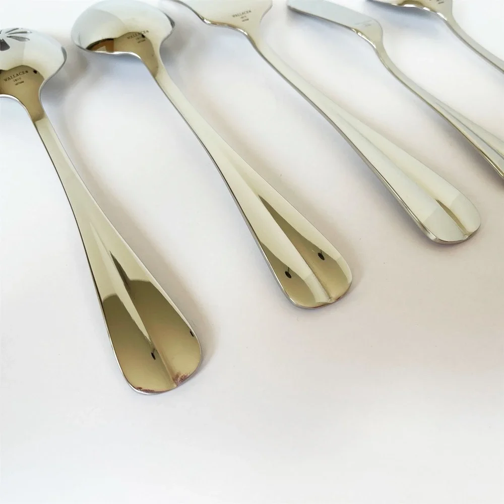 Wallace Stainless Steel Flatware BLAINE Lot of 5 Serving Pieces Unused